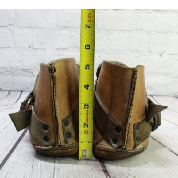 *Unbranded Unisex Brown Leather Slip On Round Toe Ankle Clog Shoes Sz 10 Inches - Picture 6 of 9